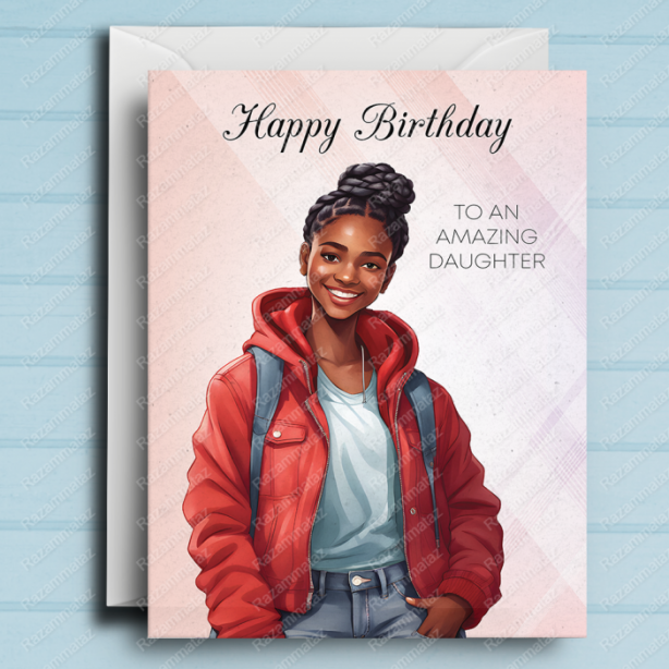 Black Girl Birthday Card Y